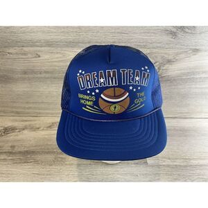 Vintage USA Basketball Dream Team SnapBack‎ Hat Cap Gold Medal Foam Rope Rare